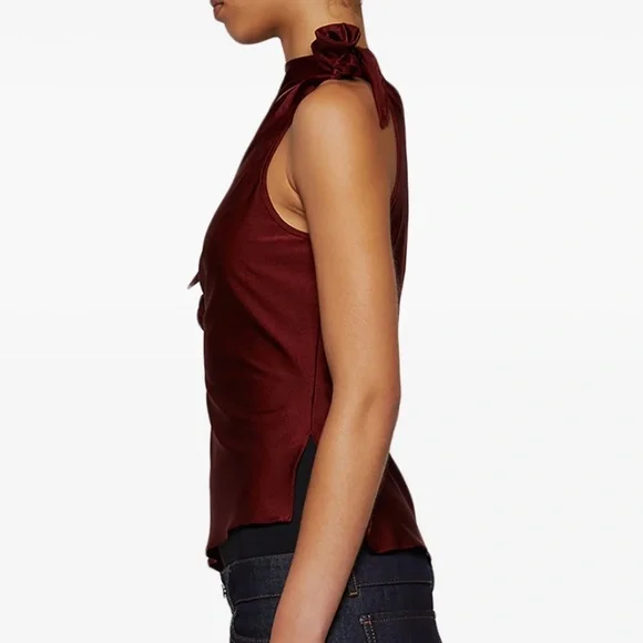 Coperni Flower Asymmetric Maroon Top XS - Picture 5 of 9
